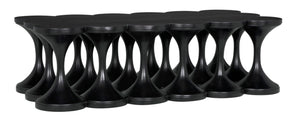 Noir Jericho Coffee Table - Artisan-Crafted Solid Mahogany with Hand-Rubbed Black Finish & Modern Elegance GTAB1137HB