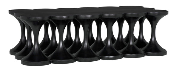 Noir Jericho Coffee Table - Artisan-Crafted Solid Mahogany with Hand-Rubbed Black Finish & Modern Elegance GTAB1137HB