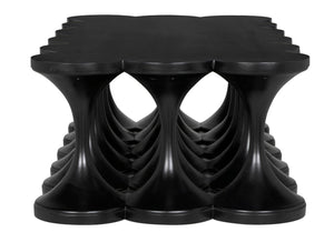 Noir Jericho Coffee Table - Artisan-Crafted Solid Mahogany with Hand-Rubbed Black Finish & Modern Elegance GTAB1137HB