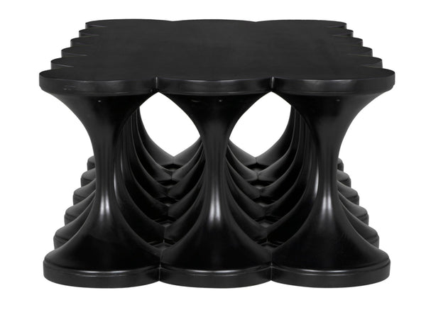 Noir Jericho Coffee Table - Artisan-Crafted Solid Mahogany with Hand-Rubbed Black Finish & Modern Elegance GTAB1137HB