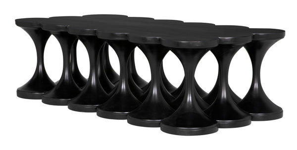 Noir Jericho Coffee Table - Artisan-Crafted Solid Mahogany with Hand-Rubbed Black Finish & Modern Elegance GTAB1137HB