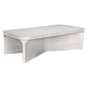 Noir Nova Coffee Table - Handcrafted Mahogany with White Wash Finish, Coastal Charm for Elegant Living Spaces GTAB1138WH