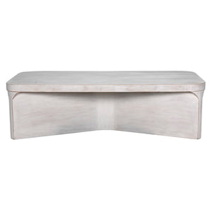 Noir Nova Coffee Table - Handcrafted Mahogany with White Wash Finish, Coastal Charm for Elegant Living Spaces GTAB1138WH