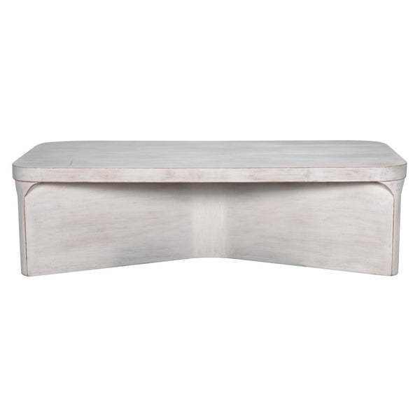 Noir Nova Coffee Table - Handcrafted Mahogany with White Wash Finish, Coastal Charm for Elegant Living Spaces GTAB1138WH