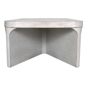 Noir Nova Coffee Table - Handcrafted Mahogany with White Wash Finish, Coastal Charm for Elegant Living Spaces GTAB1138WH