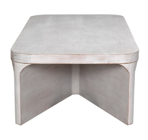 Noir Nova Coffee Table - Handcrafted Mahogany with White Wash Finish, Coastal Charm for Elegant Living Spaces GTAB1138WH