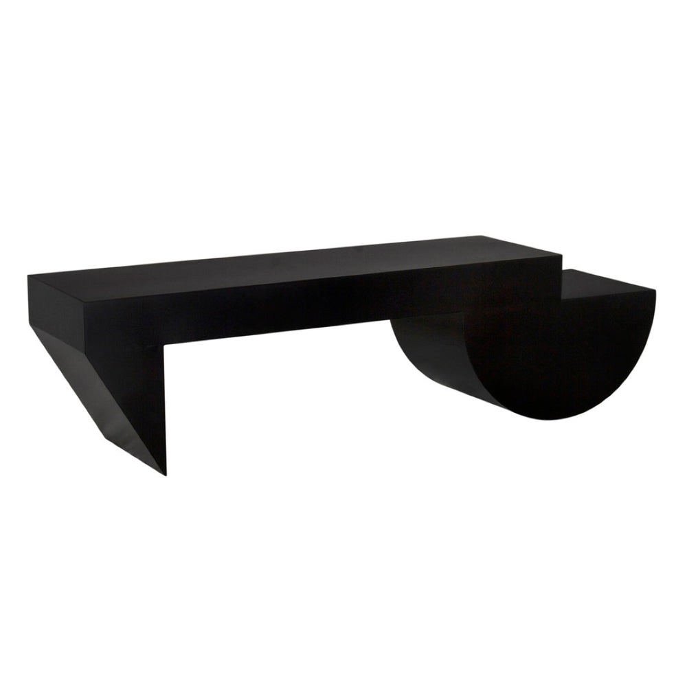 Noir Leeroy Coffee Table Bench - Modern Walnut & Black Iron Design for Versatile Living Room Use! GTAB1143MTB