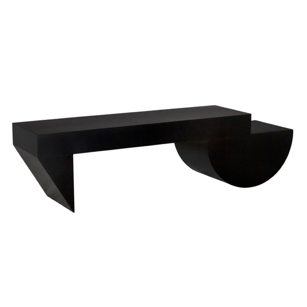 Noir Leeroy Coffee Table Bench - Modern Walnut & Black Iron Design for Versatile Living Room Use! GTAB1143MTB