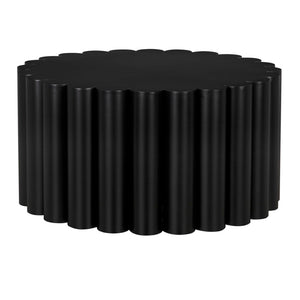 Noir Rose Coffee Table - Modern Round Design in Matte Black Iron, Ideal for Stylish Living Spaces & Durability GTAB1145MTB