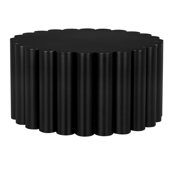 Noir Rose Coffee Table - Modern Round Design in Matte Black Iron, Ideal for Stylish Living Spaces & Durability GTAB1145MTB