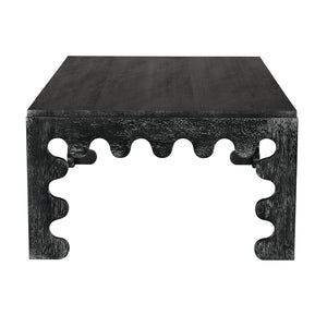Duboris Walnut Coffee Table with Scalloped Edges for Modern Living Rooms