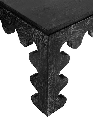 Duboris Walnut Coffee Table with Scalloped Edges for Modern Living Rooms