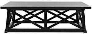 Noir Sutton Coffee Table - Handcrafted Solid Mahogany with Striking "X" Design in Elegant Black Finish GTAB121HB