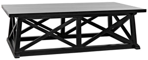 Noir Sutton Coffee Table - Handcrafted Solid Mahogany with Striking "X" Design in Elegant Black Finish GTAB121HB