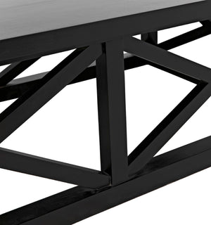Noir Sutton Coffee Table - Handcrafted Solid Mahogany with Striking "X" Design in Elegant Black Finish GTAB121HB