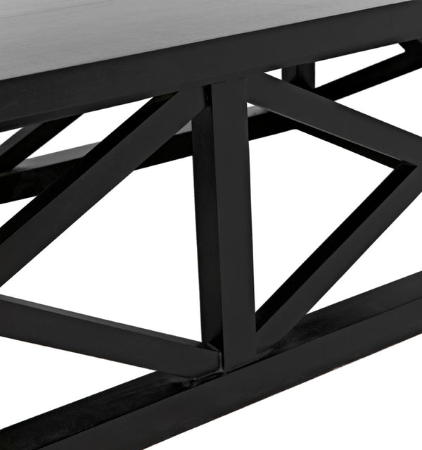 Noir Sutton Coffee Table - Handcrafted Solid Mahogany with Striking "X" Design in Elegant Black Finish GTAB121HB