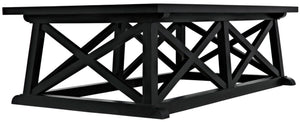 Noir Sutton Coffee Table - Handcrafted Solid Mahogany with Striking "X" Design in Elegant Black Finish GTAB121HB