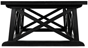 Noir Sutton Coffee Table - Handcrafted Solid Mahogany with Striking "X" Design in Elegant Black Finish GTAB121HB