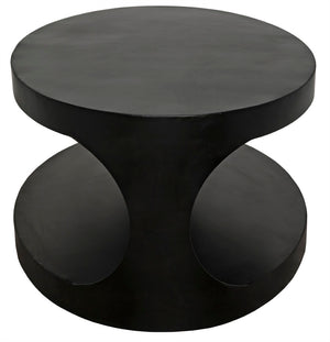 Noir Eclipse Oval Coffee Table - Modern Matte Black Iron Design, Industrial Elegance for Any Space GTAB132MTB