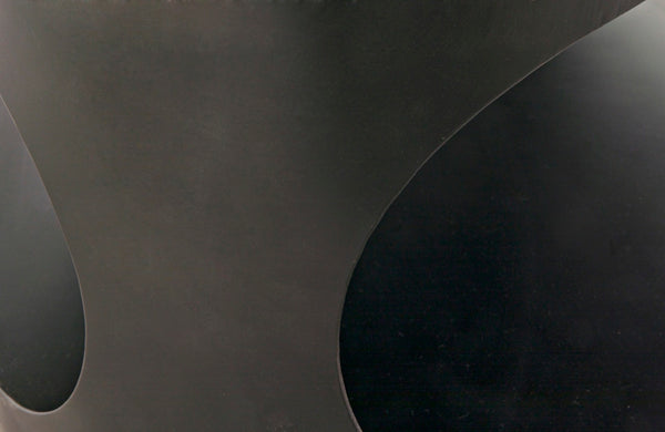 Noir Eclipse Oval Coffee Table - Modern Matte Black Iron Design, Industrial Elegance for Any Space GTAB132MTB