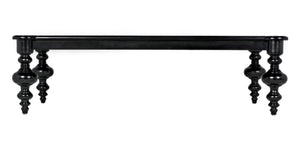 Noir Graff Coffee Table - Elegant Hand-Carved Mahogany Centerpiece for Timeless Living Room Style Hand Rubbed Black GTAB138HB