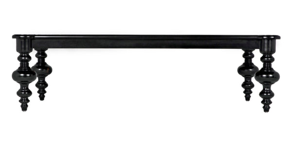 Noir Graff Coffee Table - Elegant Hand-Carved Mahogany Centerpiece for Timeless Living Room Style Hand Rubbed Black GTAB138HB