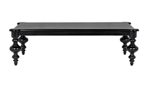 Noir Graff Coffee Table - Elegant Hand-Carved Mahogany Centerpiece for Timeless Living Room Style Hand Rubbed Black GTAB138HB
