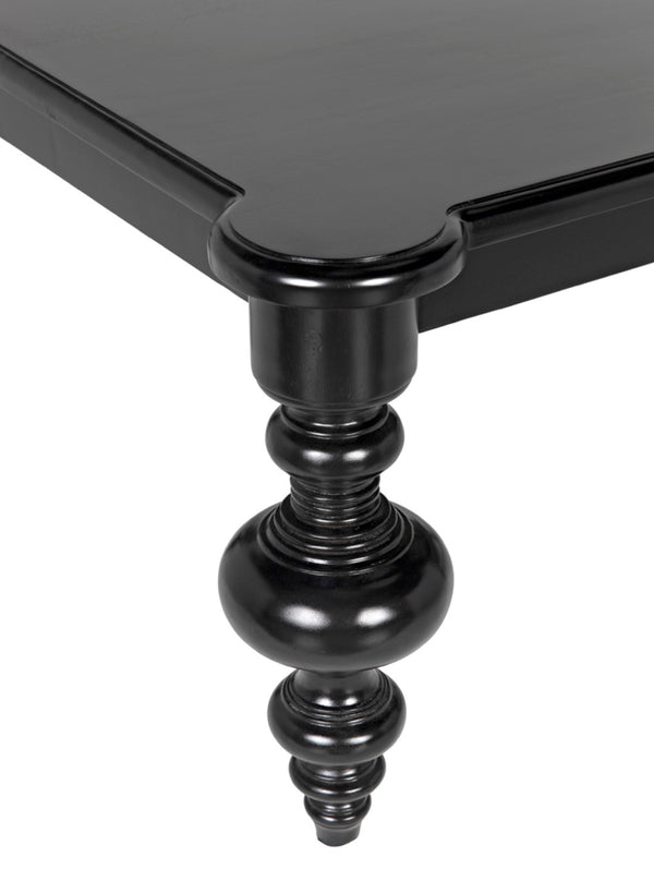 Noir Graff Coffee Table - Elegant Hand-Carved Mahogany Centerpiece for Timeless Living Room Style Hand Rubbed Black GTAB138HB