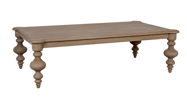 Noir Graff Coffee Table - Elegant Hand-Carved Mahogany Centerpiece for Timeless Living Room Style Weathered GTAB138WEA