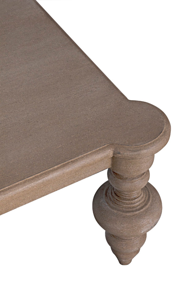 Noir Graff Coffee Table - Elegant Hand-Carved Mahogany Centerpiece for Timeless Living Room Style Weathered GTAB138WEA