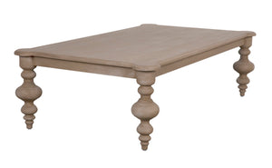 Noir Graff Coffee Table - Elegant Hand-Carved Mahogany Centerpiece for Timeless Living Room Style Weathered GTAB138WEA