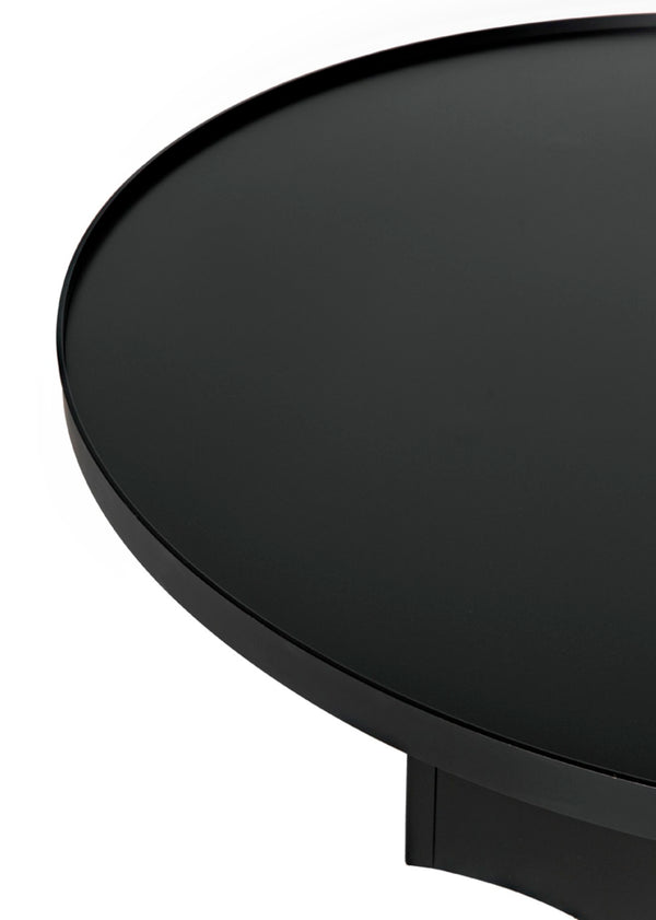 Noir Rome Coffee Table - Modern Matte Black Iron Centerpiece with Fluted Base for Stylish Living Spaces GTAB166MTB