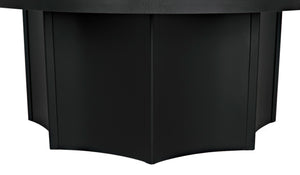 Noir Rome Coffee Table - Modern Matte Black Iron Centerpiece with Fluted Base for Stylish Living Spaces GTAB166MTB