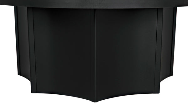 Noir Rome Coffee Table - Modern Matte Black Iron Centerpiece with Fluted Base for Stylish Living Spaces GTAB166MTB