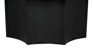 Noir Rome Coffee Table - Modern Matte Black Iron Centerpiece with Fluted Base for Stylish Living Spaces GTAB166MTB