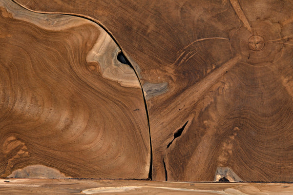 Noir Vert Coffee Table - Handcrafted Solid Teak Centerpiece with Unique Swirls for Modern Living Spaces GTAB174