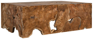 Noir Vert Coffee Table - Handcrafted Solid Teak Centerpiece with Unique Swirls for Modern Living Spaces GTAB174