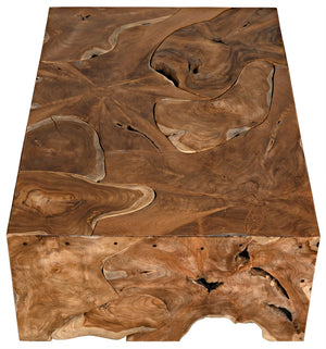 Noir Vert Coffee Table - Handcrafted Solid Teak Centerpiece with Unique Swirls for Modern Living Spaces GTAB174