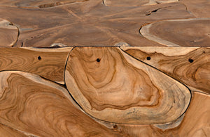 Noir Vert Coffee Table - Handcrafted Solid Teak Centerpiece with Unique Swirls for Modern Living Spaces GTAB174