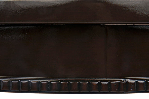 Noir Scheffield Round End Table - Timeless Elegance with Hand-Carved Design for Modern and Classic Spaces Distressed Brown GTAB223D