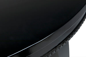 Noir Scheffield Round End Table - Timeless Elegance with Hand-Carved Design for Modern and Classic Spaces Matte Black GTAB223