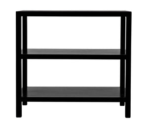 Noir 2 Shelf Side Table – Elegant Solid Mahogany Design with Open Shelves for Stylish Storage Solutions Hand Rubbed Black GTAB235HB