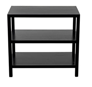 Noir 2 Shelf Side Table – Elegant Solid Mahogany Design with Open Shelves for Stylish Storage Solutions Hand Rubbed Black GTAB235HB