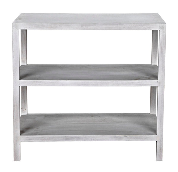 Noir 2 Shelf Side Table – Elegant Solid Mahogany Design with Open Shelves for Stylish Storage Solutions White Wash GTAB235WH