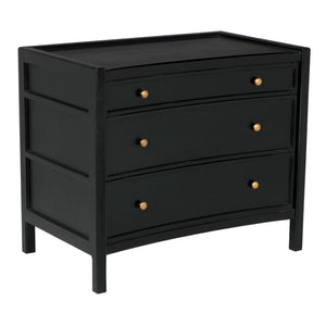 Noir Hampton Side Table - Timeless Elegance with Smart Storage and Handcrafted Mahogany Design Accents Hand Rubbed Black GTAB245HB