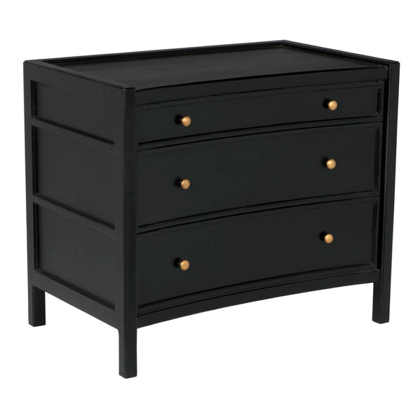 Noir Hampton Side Table - Timeless Elegance with Smart Storage and Handcrafted Mahogany Design Accents Hand Rubbed Black GTAB245HB