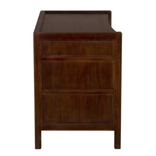 Noir Hampton Side Table - Timeless Elegance with Smart Storage and Handcrafted Mahogany Design Accents Hand Rubbed Brown GTAB245HBR