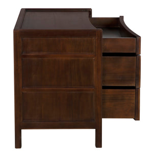 Noir Hampton Side Table - Timeless Elegance with Smart Storage and Handcrafted Mahogany Design Accents Hand Rubbed Brown GTAB245HBR