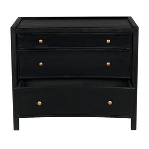 Noir Hampton Side Table - Timeless Elegance with Smart Storage and Handcrafted Mahogany Design Accents Hand Rubbed Black GTAB245HB