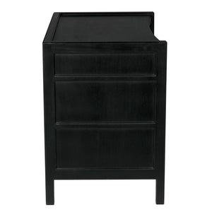 Noir Hampton Side Table - Timeless Elegance with Smart Storage and Handcrafted Mahogany Design Accents Hand Rubbed Black GTAB245HB